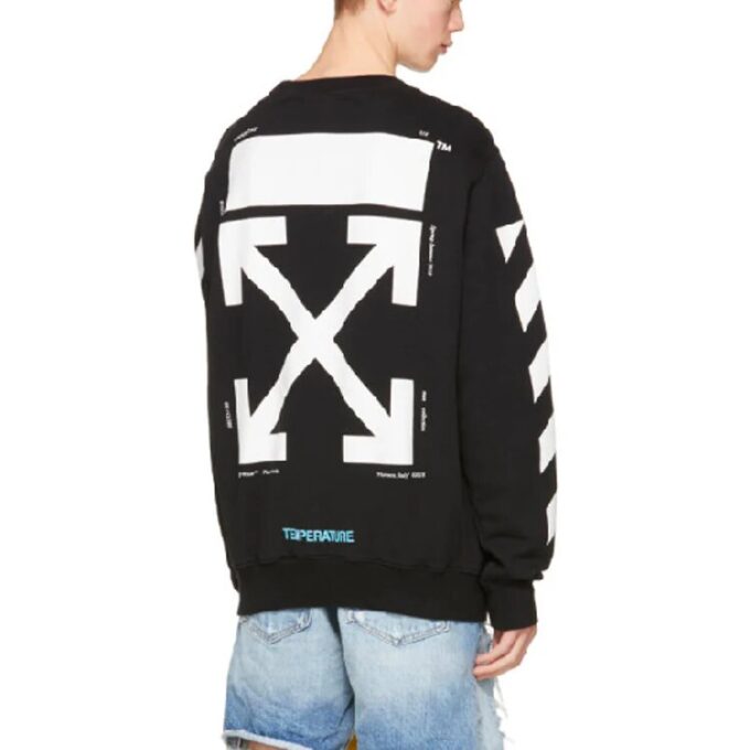 Monalisa Diagonals Print Sweatshirt Men’ s Black