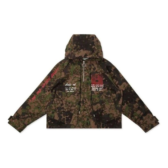 MONALISA Printing Zipper Hooded pullover Men Camo