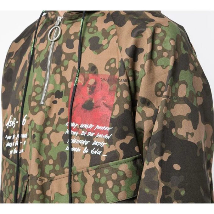 MONALISA Printing Zipper Hooded pullover Men Camo