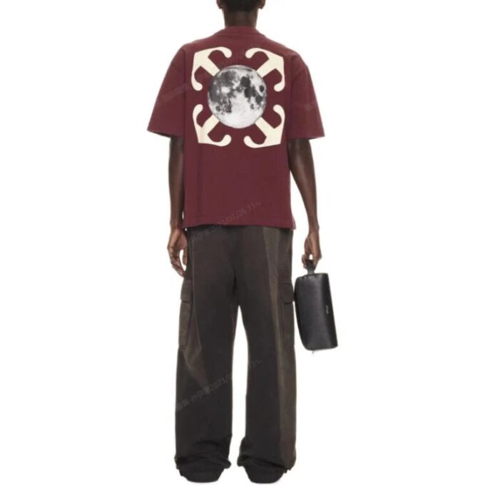 Moon Arrow Skate Cotton T-shirt “Red Purple”