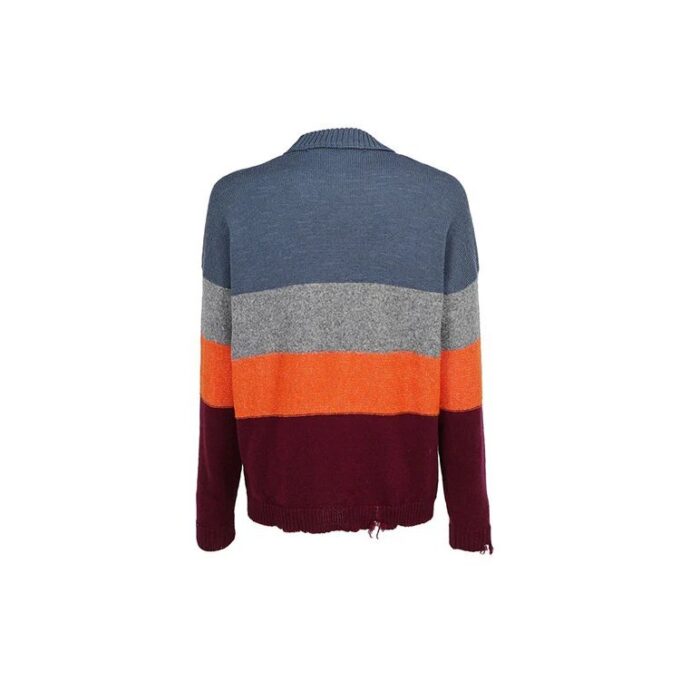 Multi-color Stripe Sweater Men Multi-color