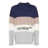 MultIcolor Wool Sweater Splicing Round Neck