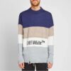 MultIcolor Wool Sweater Splicing Round Neck