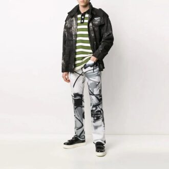New Field Tie Dye Jacket Loose Fit Dark Green