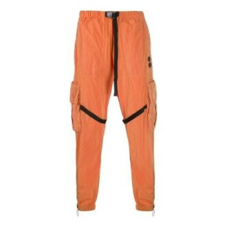Nylon Street Style Plain Logo Cargo Pants