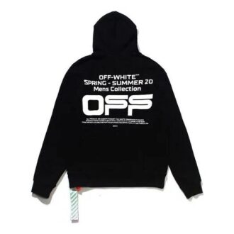 off Logo Printing Zipper Black