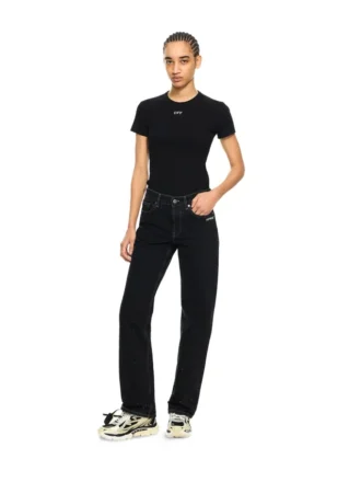 Off Stamp Ribbed Basic T-Shirt