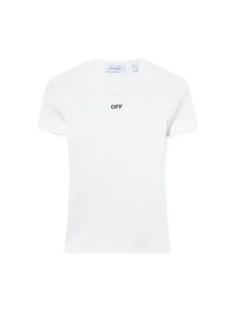 Off Stamp Ribbed Basic T-Shirt