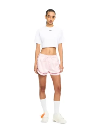 Off Stamp Ribbed Cropped T-Shirt