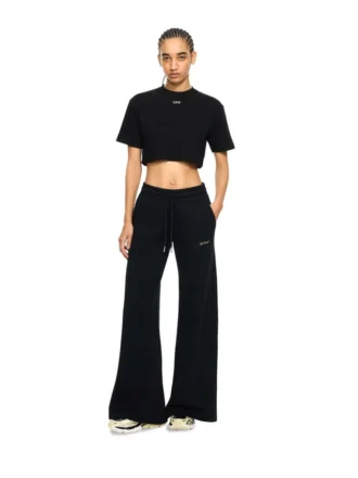 Off Stamp Ribbed Cropped T-Shirt