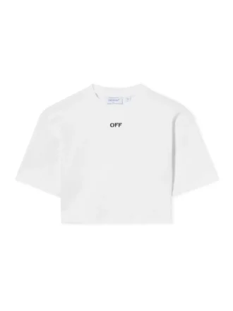 Off Stamp Ribbed Cropped T-Shirt
