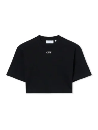Off Stamp Ribbed Cropped T-Shirt