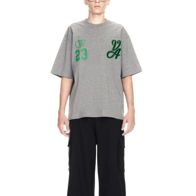 Off-White 23 Varsity Skate Short-Sleeve Tee “Melange Grey”