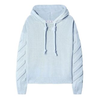 Off White 3d Diag Knit Hoodie “Pale Blue”