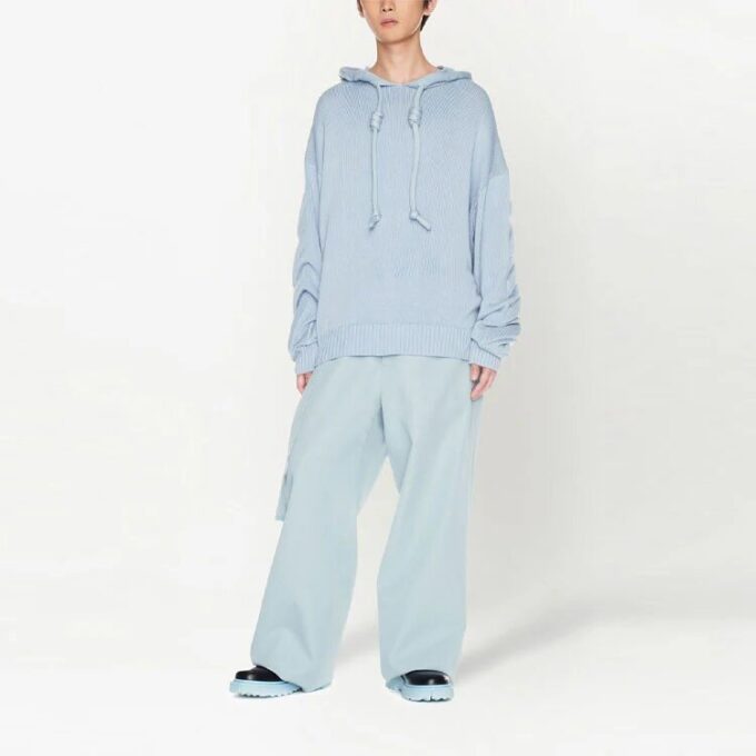 Off White 3d Diag Knit Hoodie “Pale Blue”