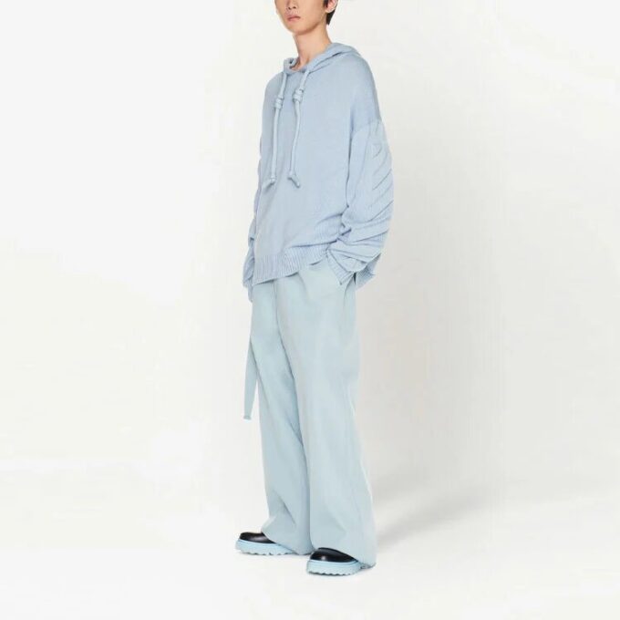 Off White 3d Diag Knit Hoodie “Pale Blue”
