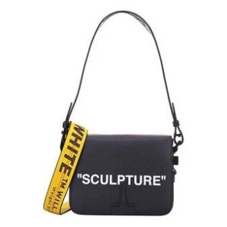 OFF WHITE Cowhide Black Messenger Bag
