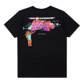 Off-White Men’ s 1/4 Back Printing Short Sleeve Black T-Shirt Off-White Men’ s 1/4 Back Printing Short Sleeve Black T-Shirt