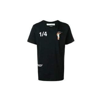 Off-White Men’ s 1/4 Back Printing Short Sleeve Black T-Shirt Off-White Men’ s 1/4 Back Printing Short Sleeve Black T-Shirt