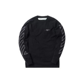 Off-White Men’ s 3D Printing Hollow Out Arrow Long Sleeves Black T-Shirt Off-White Men’ s 3D Printing Hollow Out Arrow Long Sleeves Black T-Shirt