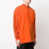 Off-White Men’ s Abstract Logo Printing Half Zipper Round Neck Loose Fit Orange