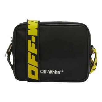 Off-White Men’ s Adjustable Shoulder Straps Logo Printing Zipper Crossbody Black / White Shoulder Bag Off-White Men’ s Adjustable Shoulder Straps Logo Printing Zipper Crossbody Black / White Shoulder Bag