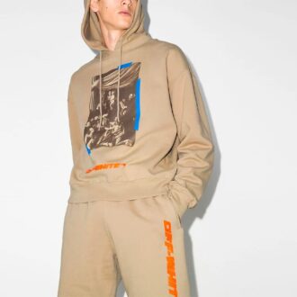Off-White Men’ s Alphabet Printing Loose Khaki Off-White Men’ s Alphabet Printing Loose Khaki