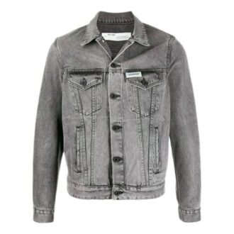 Off-White Men’ s Arrow Denim Jacket Gray