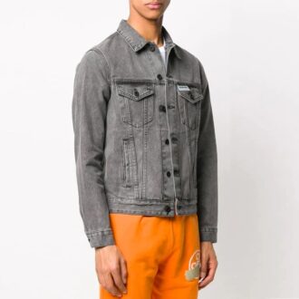 Off-White Men’ s Arrow Denim Jacket Gray