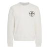 Off-White Men’ s Arrow Logo Printing Round Neck Long Sleeves White