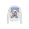 Off-White Men’ s Arrow Logo Printing Round Neck Long Sleeves White