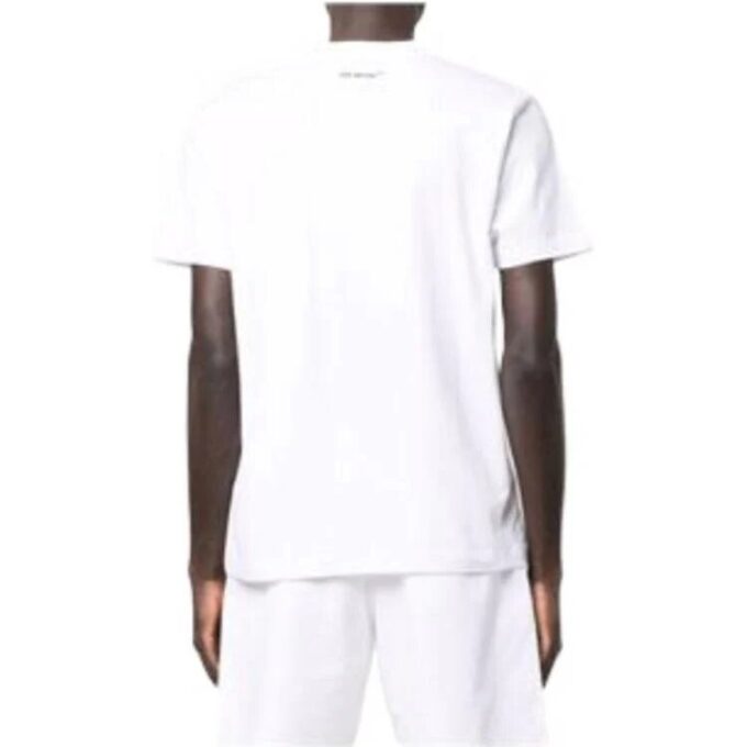 Off-White Men’ s Arrow Pattern Cotton Short Sleeve White T-Shirt