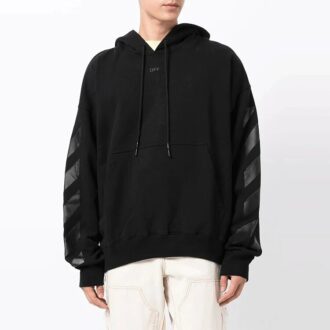 Off-White Men’ s Arrow Pattern Plain Weave Knit Black