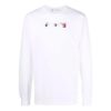Off-White Men’ s Arrow Pattern Printing Long Sleeves Ordinary White T-Shirt