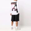 Off-White Men’ s Arrow Pattern Printing Long Sleeves Ordinary White T-Shirt