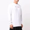 Off-White Men’ s Arrow Pattern Printing Long Sleeves Ordinary White T-Shirt
