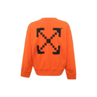 Off-White Men’ s Arrow Pattern Printing Round Neck Long Sleeves Orange Off-White Men’ s Arrow Pattern Printing Round Neck Long Sleeves Orange