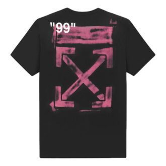Off-White Men’ s Arrow Pattern Short Sleeve Loose Fit Black T-Shirt Off-White Men’ s Arrow Pattern Short Sleeve Loose Fit Black T-Shirt