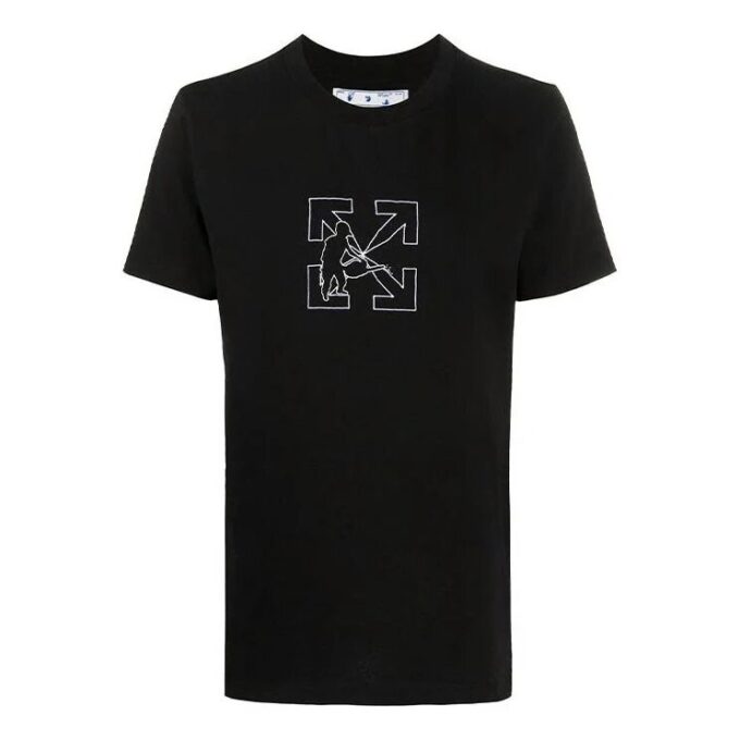 Off-White Men’ s Arrow Printing Black T-Shirt