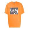 Off-White Men’ s Arrow Printing Round Neck Short Sleeve Orange T-Shirt