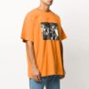 Off-White Men’ s Arrow Printing Round Neck Short Sleeve Orange T-Shirt