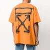 Off-White Men’ s Arrow Printing Round Neck Short Sleeve Orange T-Shirt