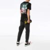 Off-White Men’ s Back Photo Printing Short Sleeve Black T-Shirt