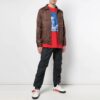 Off-White Men’ s Bernini Logo Printing Short Sleeve Loose Fit Red T-Shirt