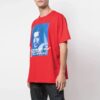 Off-White Men’ s Bernini Logo Printing Short Sleeve Loose Fit Red T-Shirt