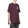 Off-White Men’ s Bronzing Arrow Rubber Strap Patch Short Sleeve Purple T-Shirt