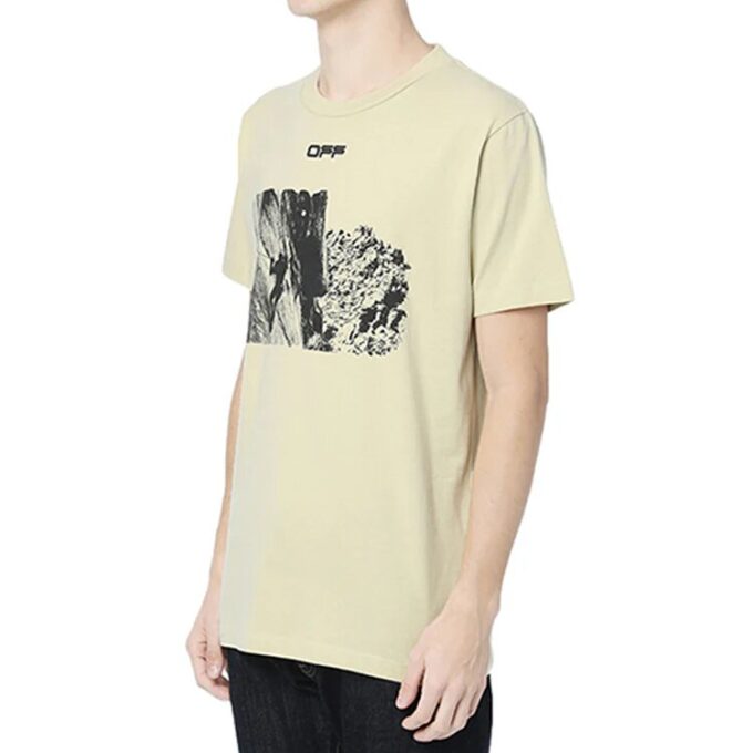 Off-White Men’ s C/O VIRGIL ABLOH Arrow Short Sleeve Version Creamy White T-Shirt