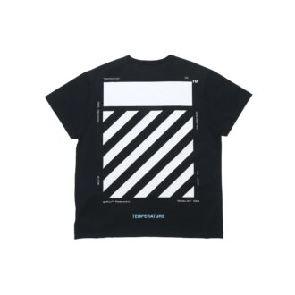 Off-White Men’ s C/O VIRGIL ABLOH Basic Alphabet Stripe Short Sleeve Black T-Shirt Off-White Men’ s C/O VIRGIL ABLOH Basic Alphabet Stripe Short Sleeve Black T-Shirt