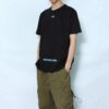 Off-White Men’ s C/O VIRGIL ABLOH Basic Alphabet Stripe Short Sleeve Black T-Shirt
