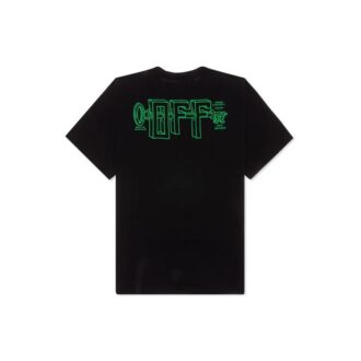 Off-White Men’ s C/O VIRGIL ABLOH Embroidered Logo Printing Short Sleeve Loose Version Black T-Shirt Off-White Men’ s C/O VIRGIL ABLOH Embroidered Logo Printing Short Sleeve Loose Version Black T-Shirt